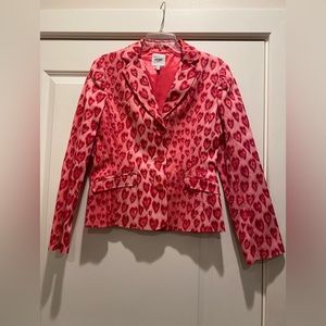 MOSCHINO  VINTAGE HEART BLAZER VINTAGE PINK Size-10 Italian 44